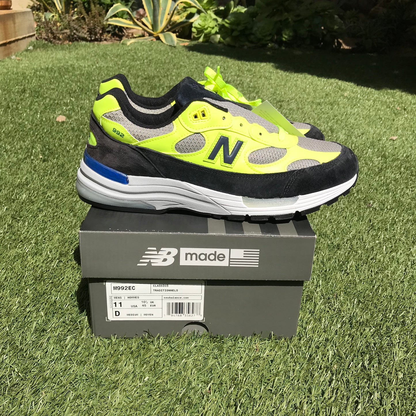 New Balance 992 Made in USA 'Neon Yellow Navy'