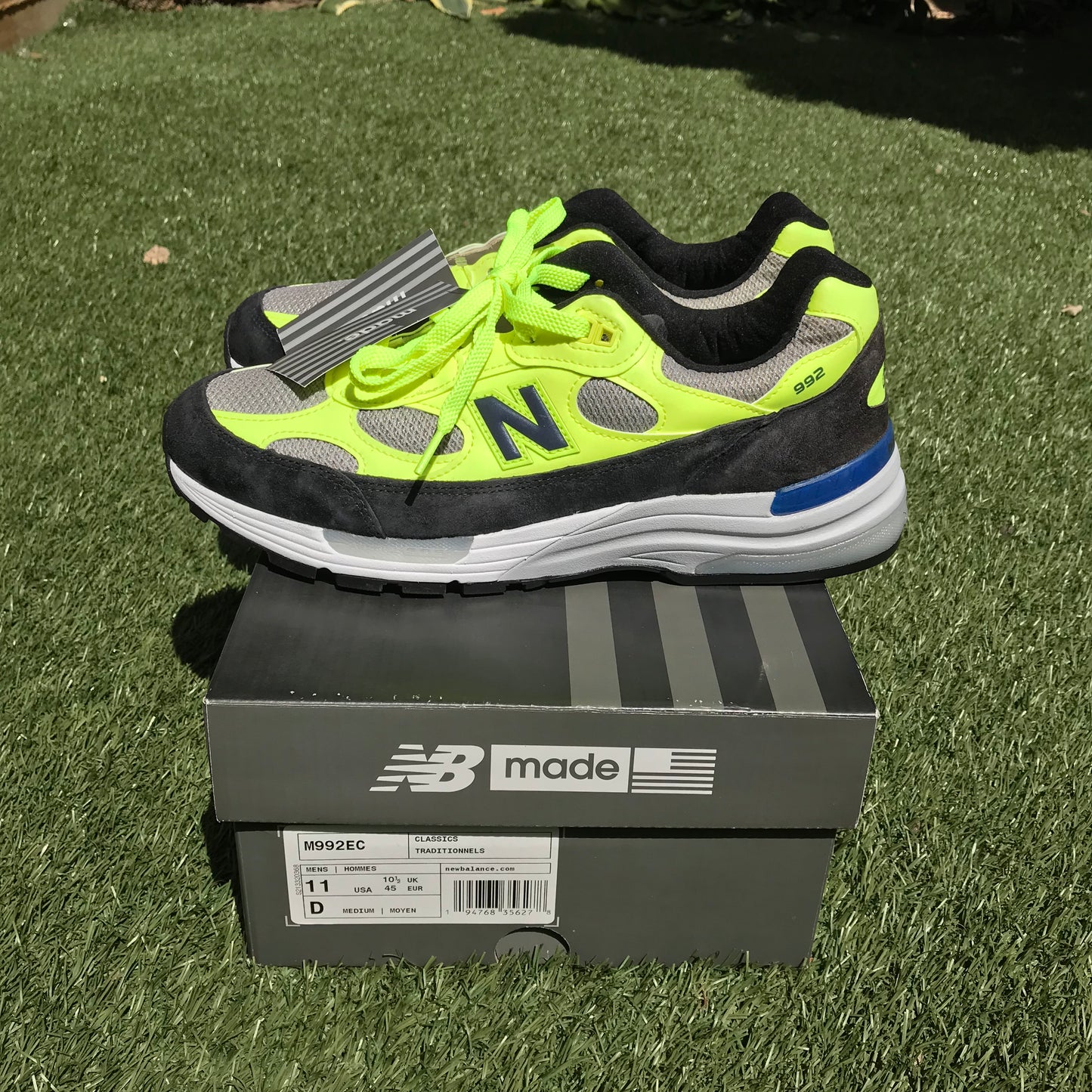 New Balance 992 Made in USA 'Neon Yellow Navy'