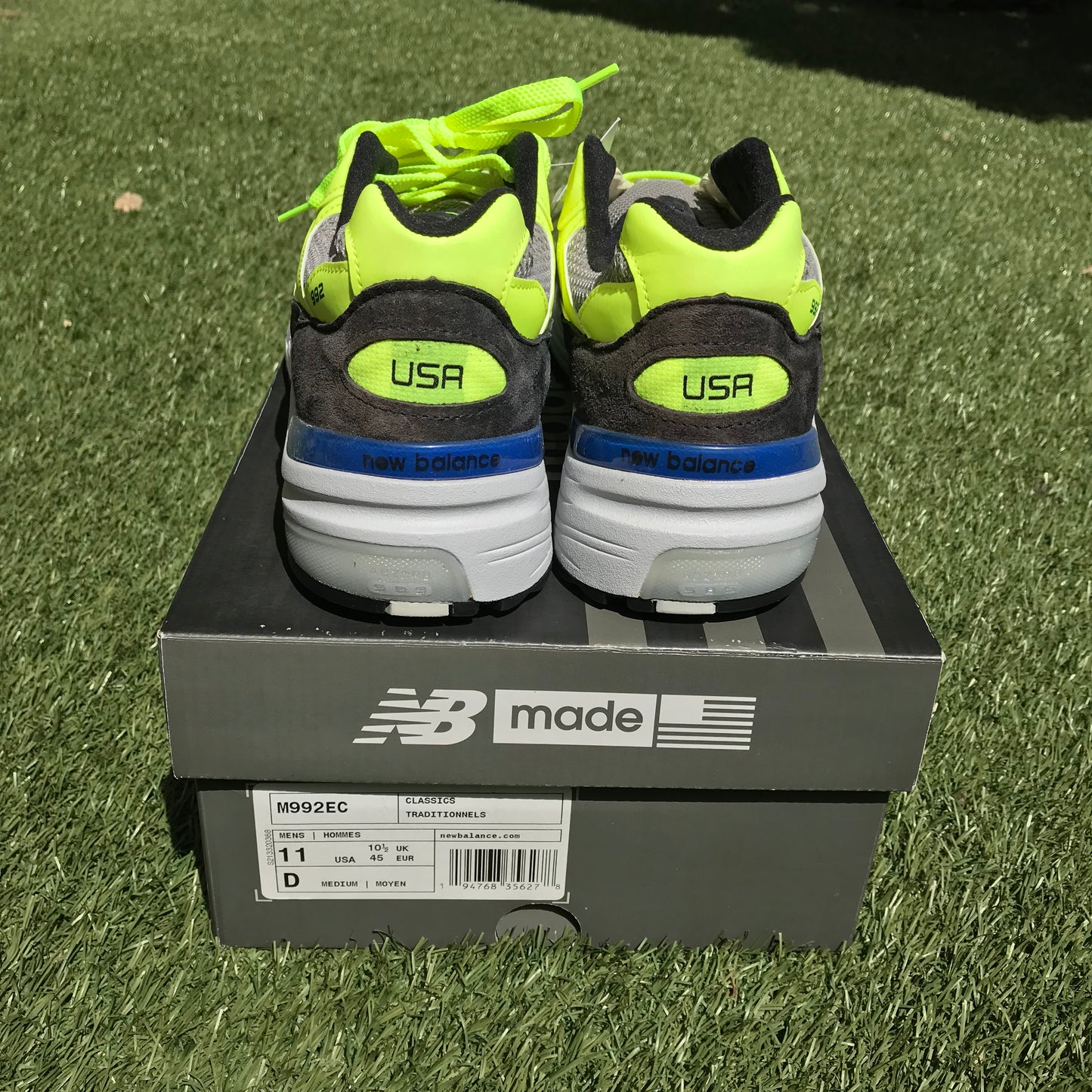 New Balance 992 Made in USA 'Neon Yellow Navy'