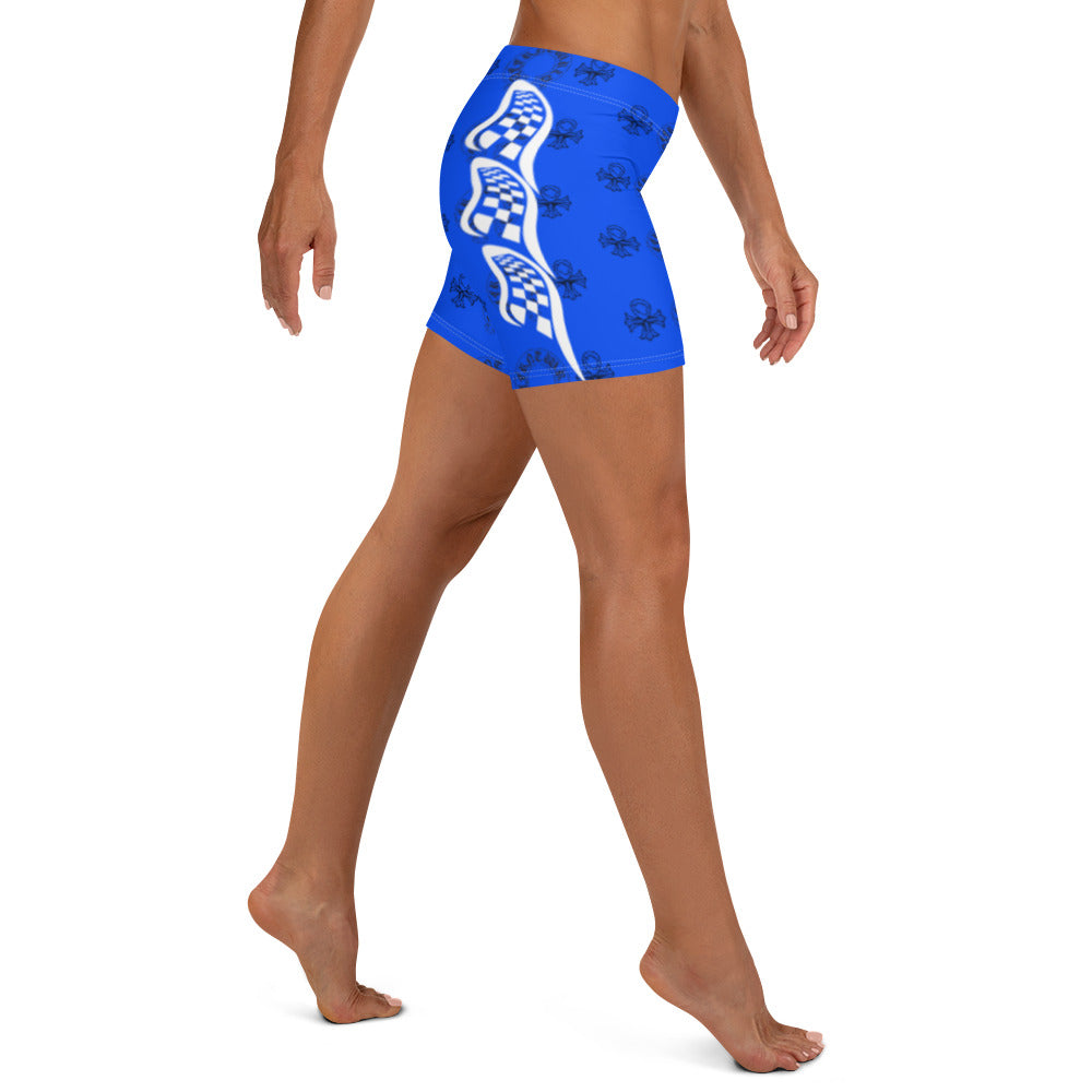 DFFRNTWRLD® Ankh Hearts Blue Shorts