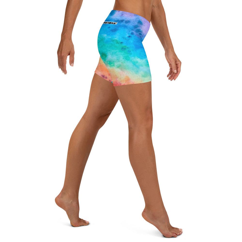 DFFRNTWRLD® Crown Chakra Rising Cake Trainer Shorts