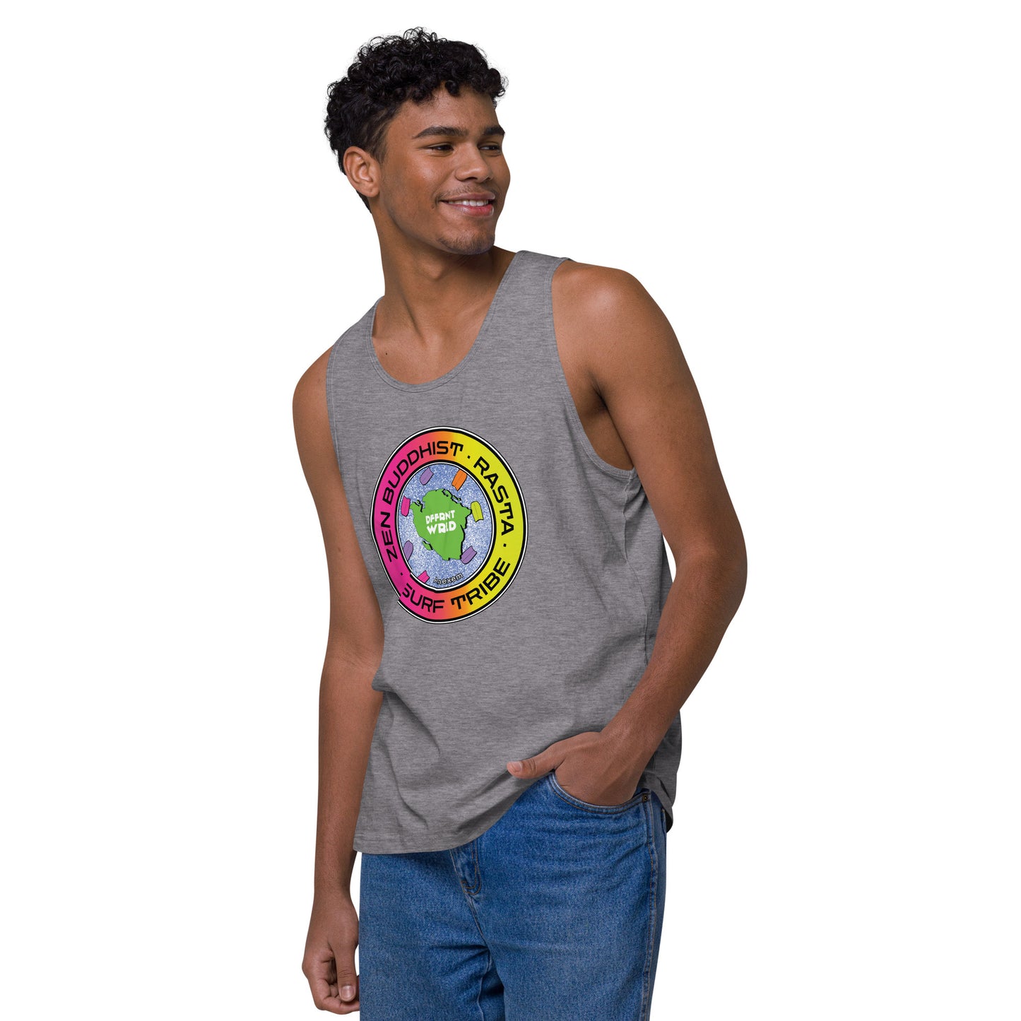 DFFRNTWRLD® Surf Tribe Men’s premium tank top