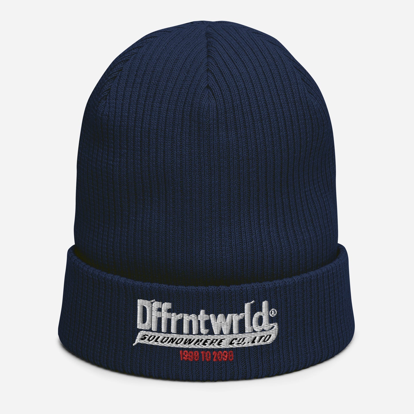 DFFRNTWRLD® Gorro Canelado Orgânico 98' (preto/preto)
