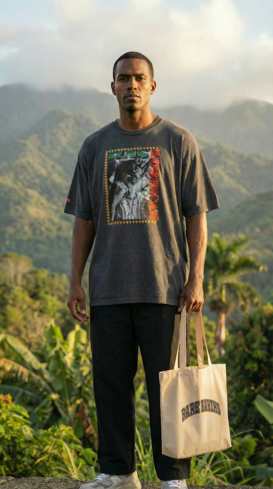 Ras Bushman Legend Tee – DFFRNTWRLD® Garment-Dyed Vintage Tee | Rare Thrift
