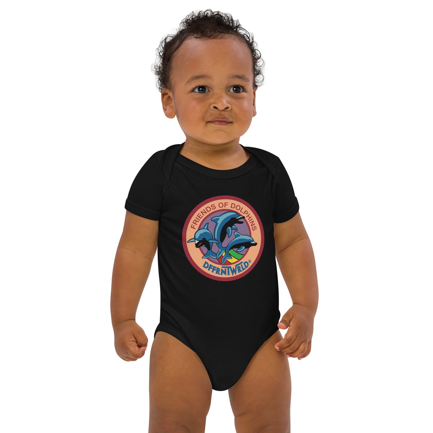 DFFRNTWRLD® Friends of Dolphins - Organic cotton baby bodysuit