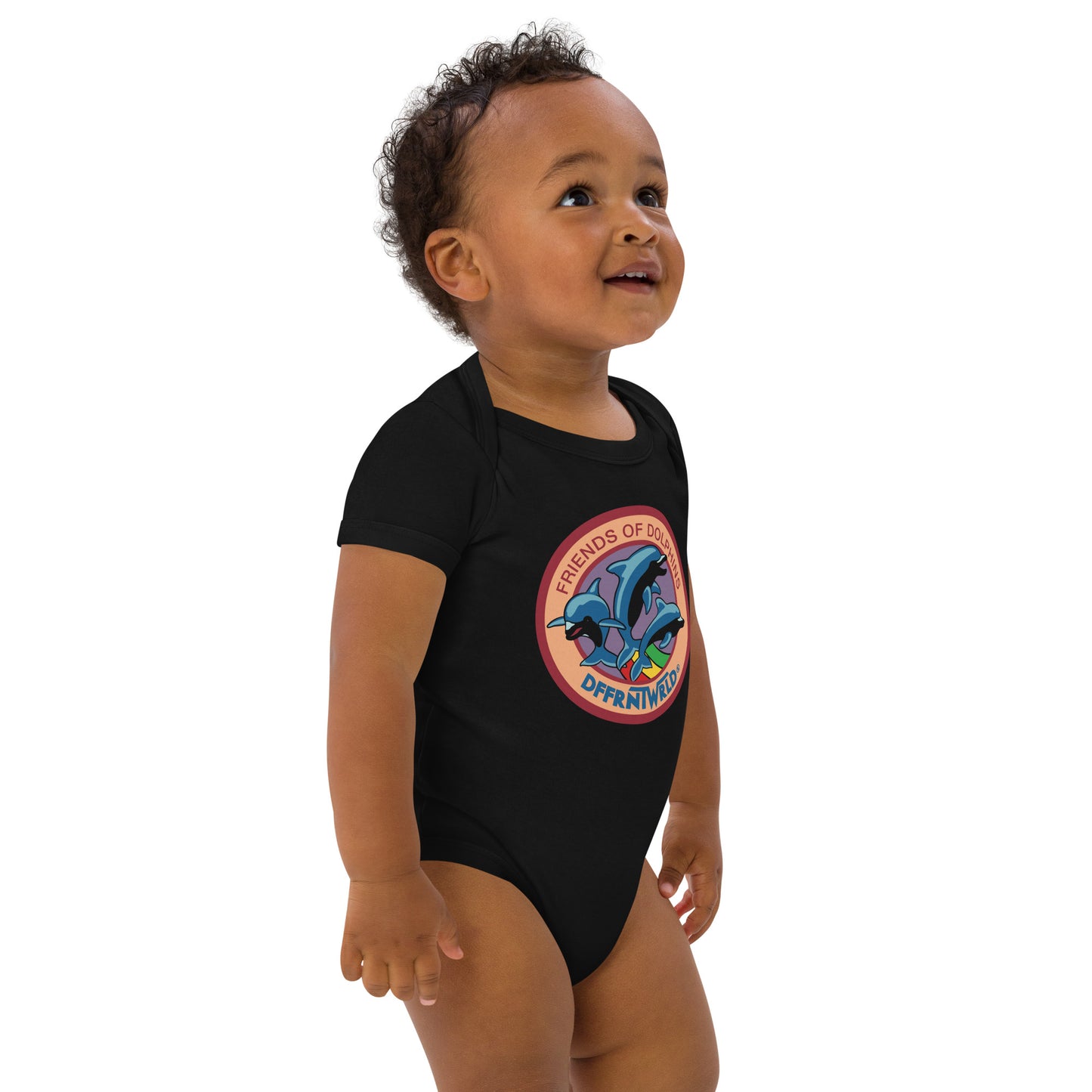 DFFRNTWRLD® Friends of Dolphins - Organic cotton baby bodysuit