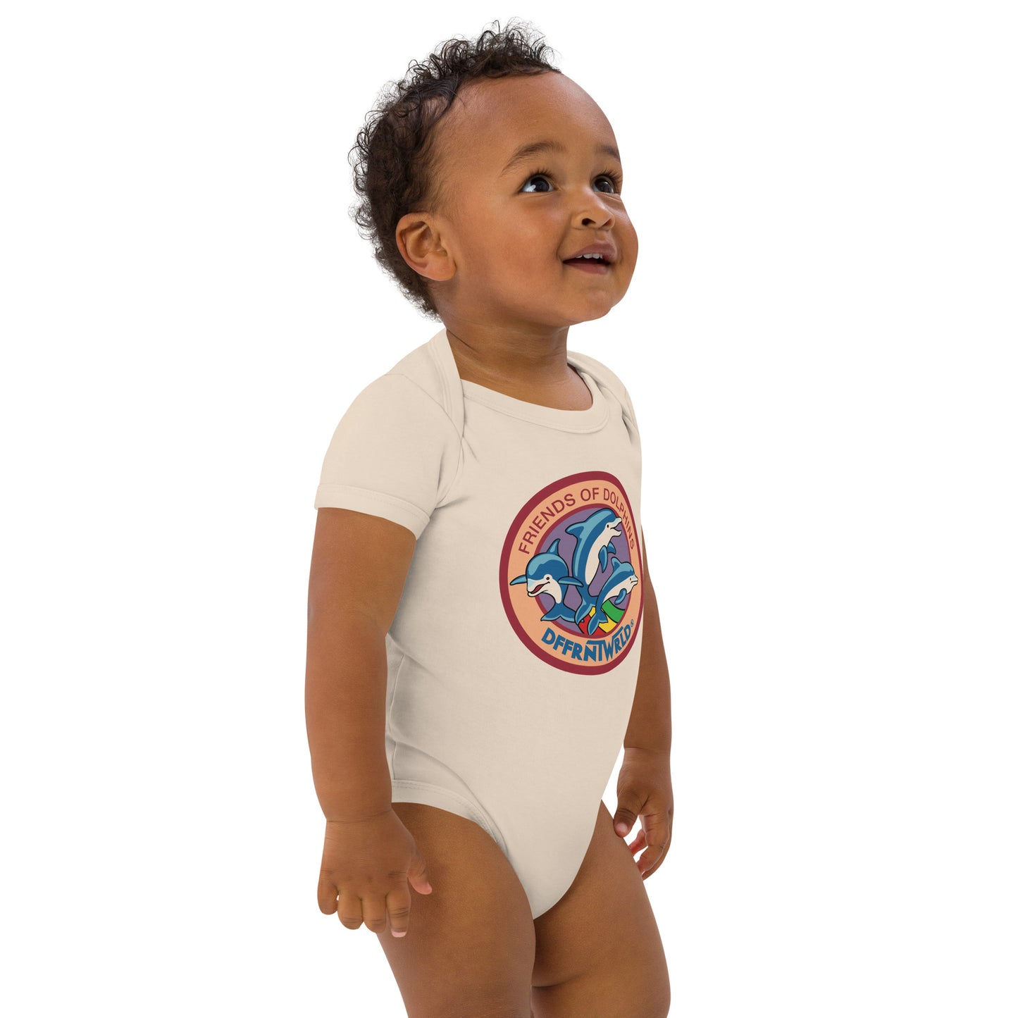 DFFRNTWRLD® Friends of Dolphins - Organic cotton baby bodysuit