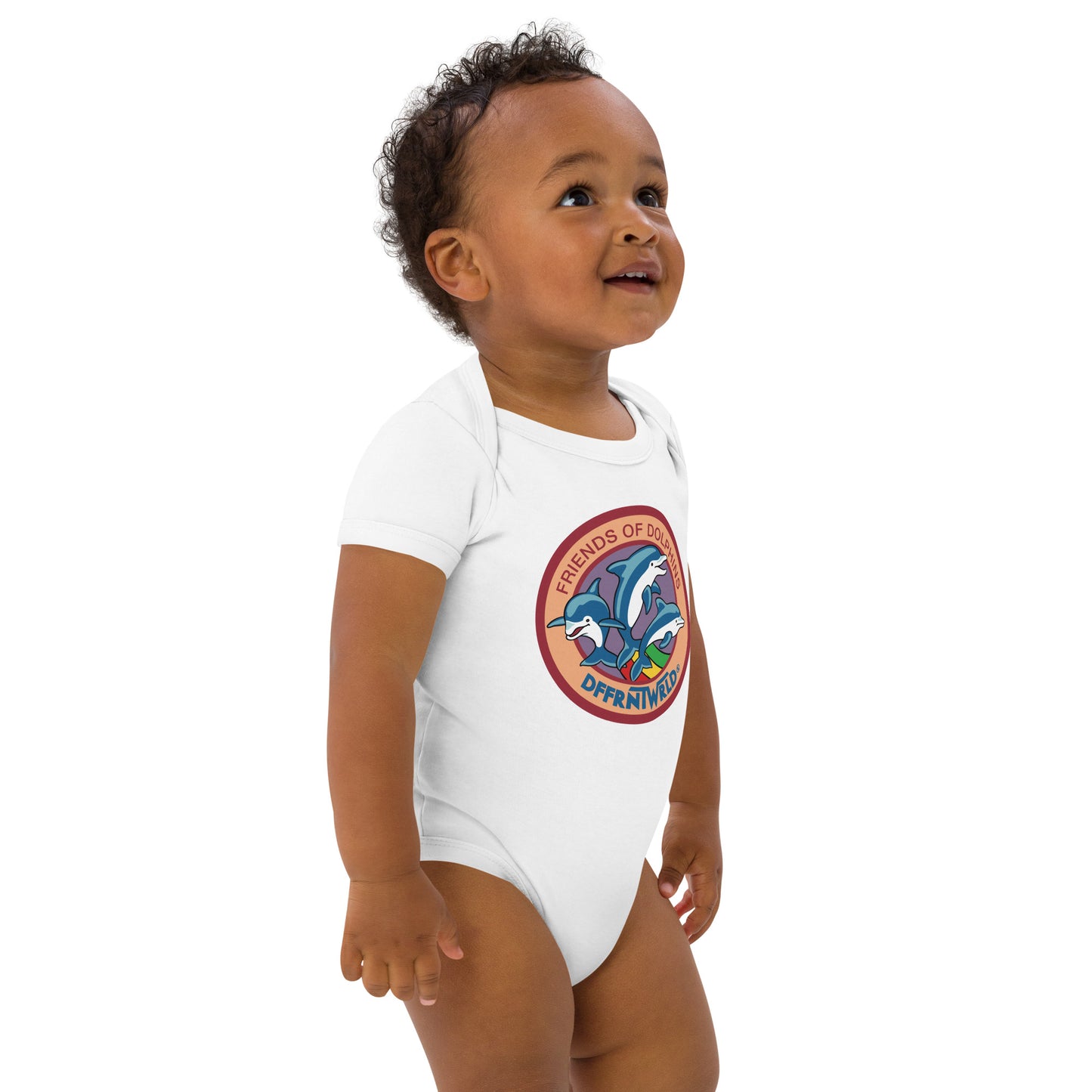 DFFRNTWRLD® Friends of Dolphins - Organic cotton baby bodysuit