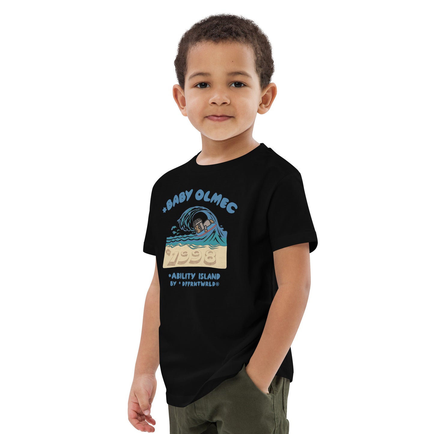 DFFRNTWRLD® Baby Olmec x Ability Island BB - Organic cotton kids t-shirt