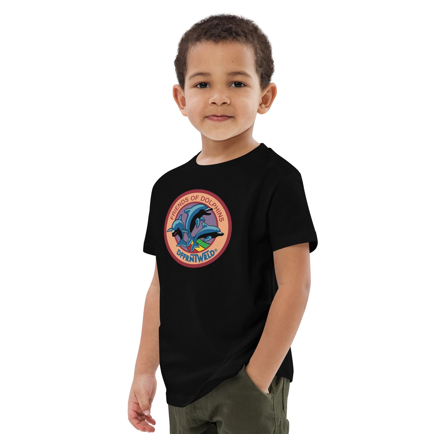 DFFRNTWRLD® Friends w/ Dolphins - Organic cotton kids t-shirt