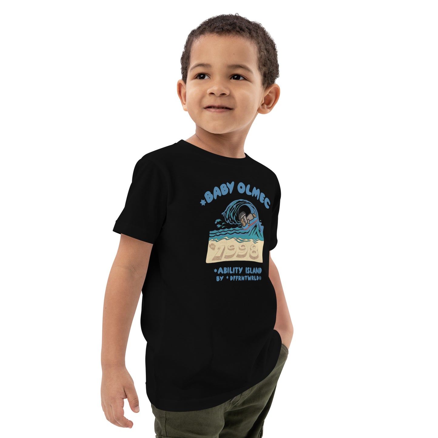 DFFRNTWRLD® Baby Olmec x Ability Island BB - Organic cotton kids t-shirt