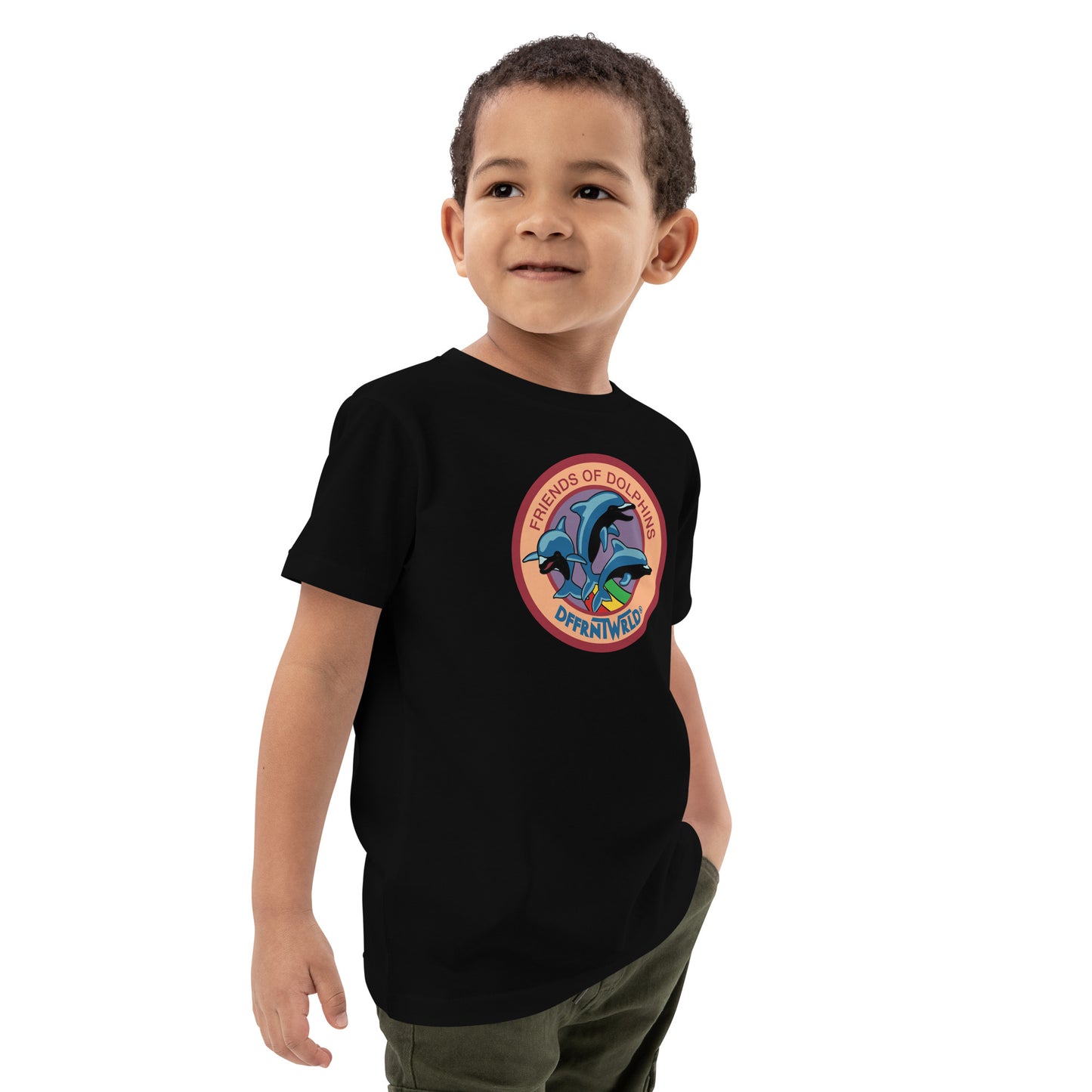 DFFRNTWRLD® Friends w/ Dolphins - Organic cotton kids t-shirt