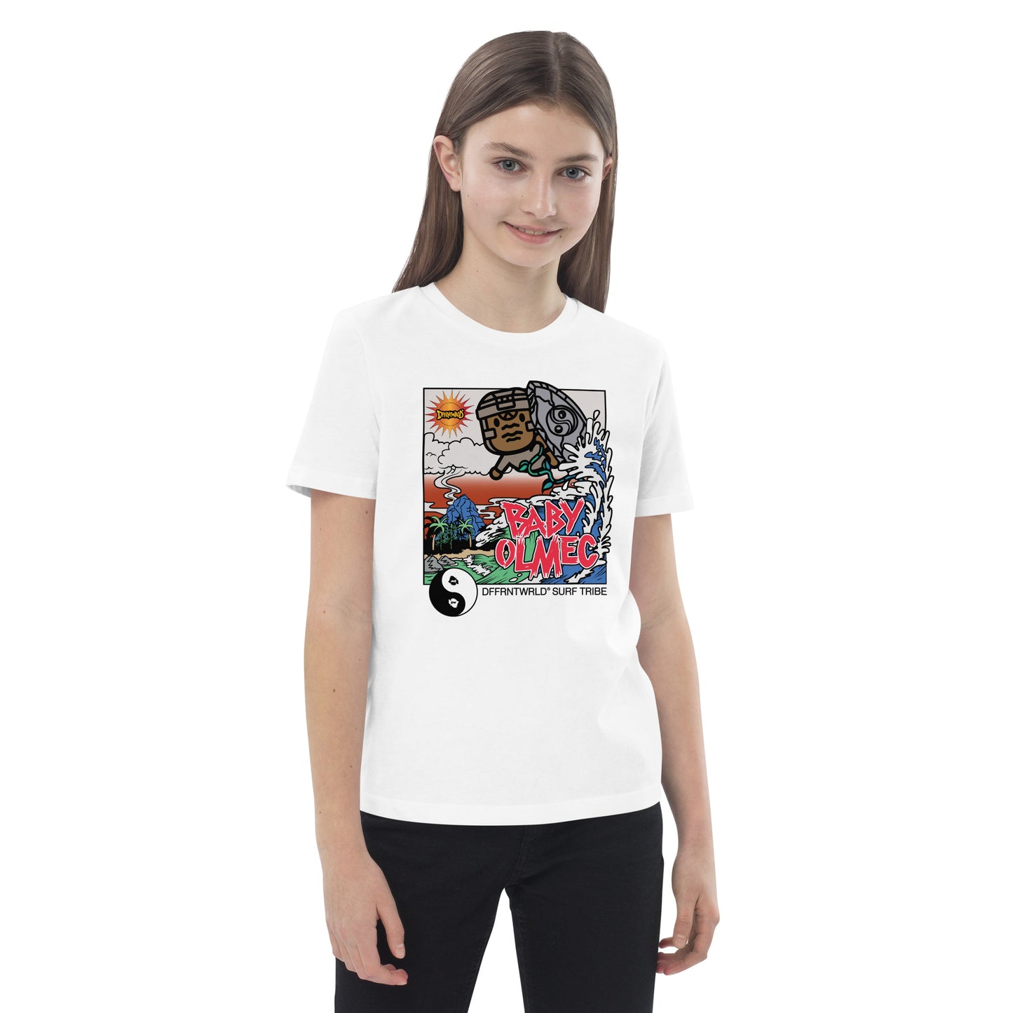 DFFRNTWRLD® Baby Olmec Surf Break - Organic cotton kids t-shirt