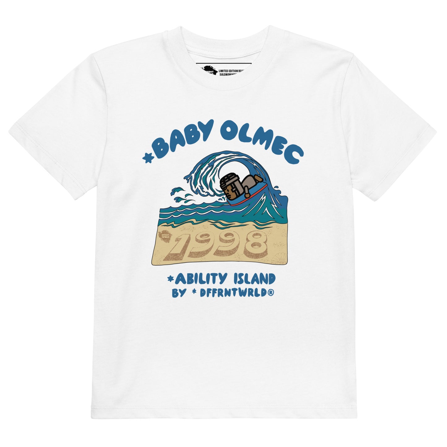 DFFRNTWRLD® Baby Olmec x Ability Island BB - Organic cotton kids t-shirt