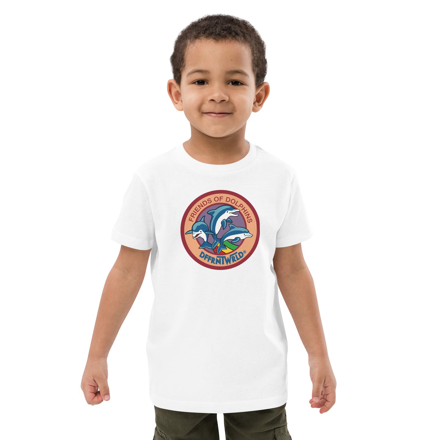 DFFRNTWRLD® Friends w/ Dolphins - Organic cotton kids t-shirt