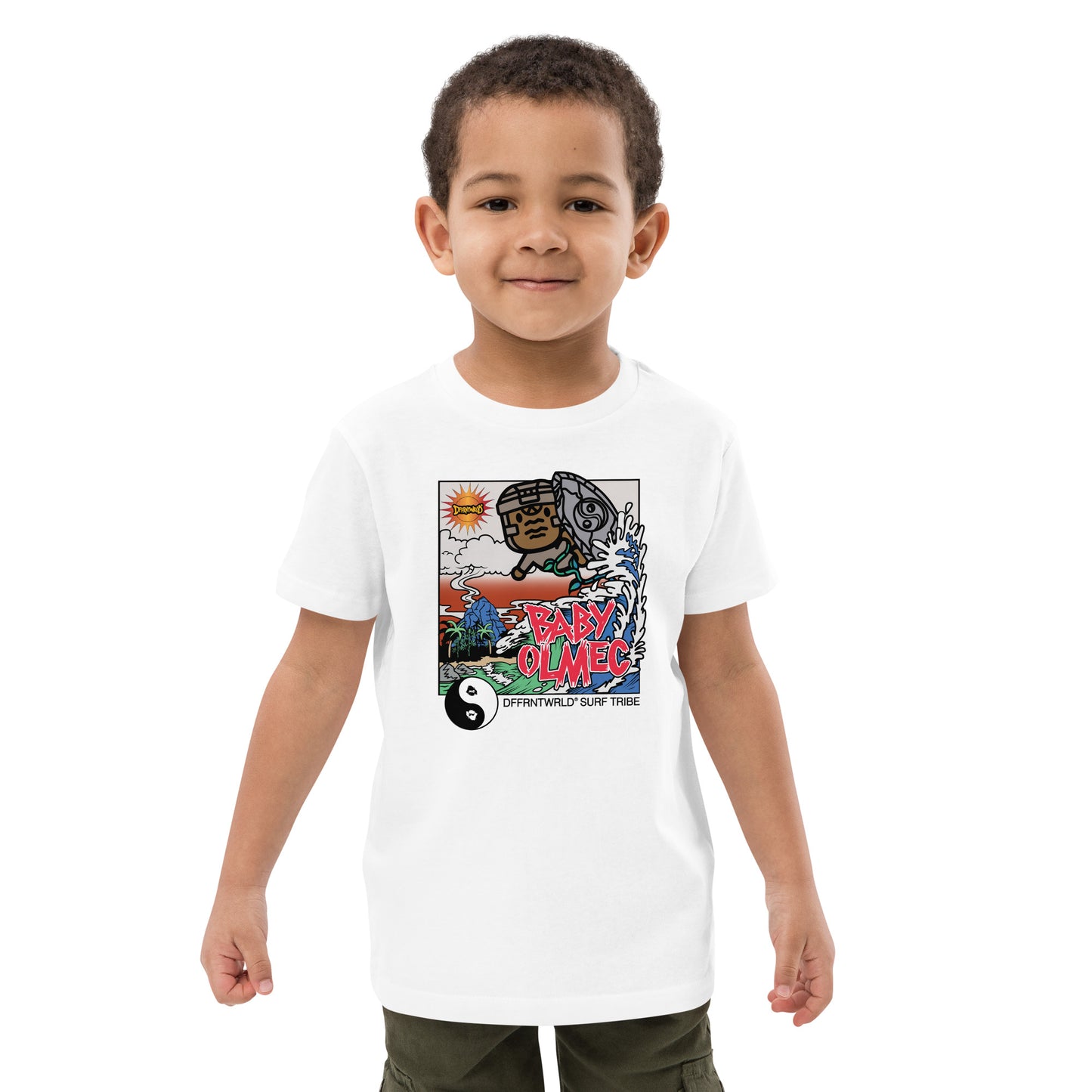 DFFRNTWRLD® Baby Olmec Surf Break - Organic cotton kids t-shirt