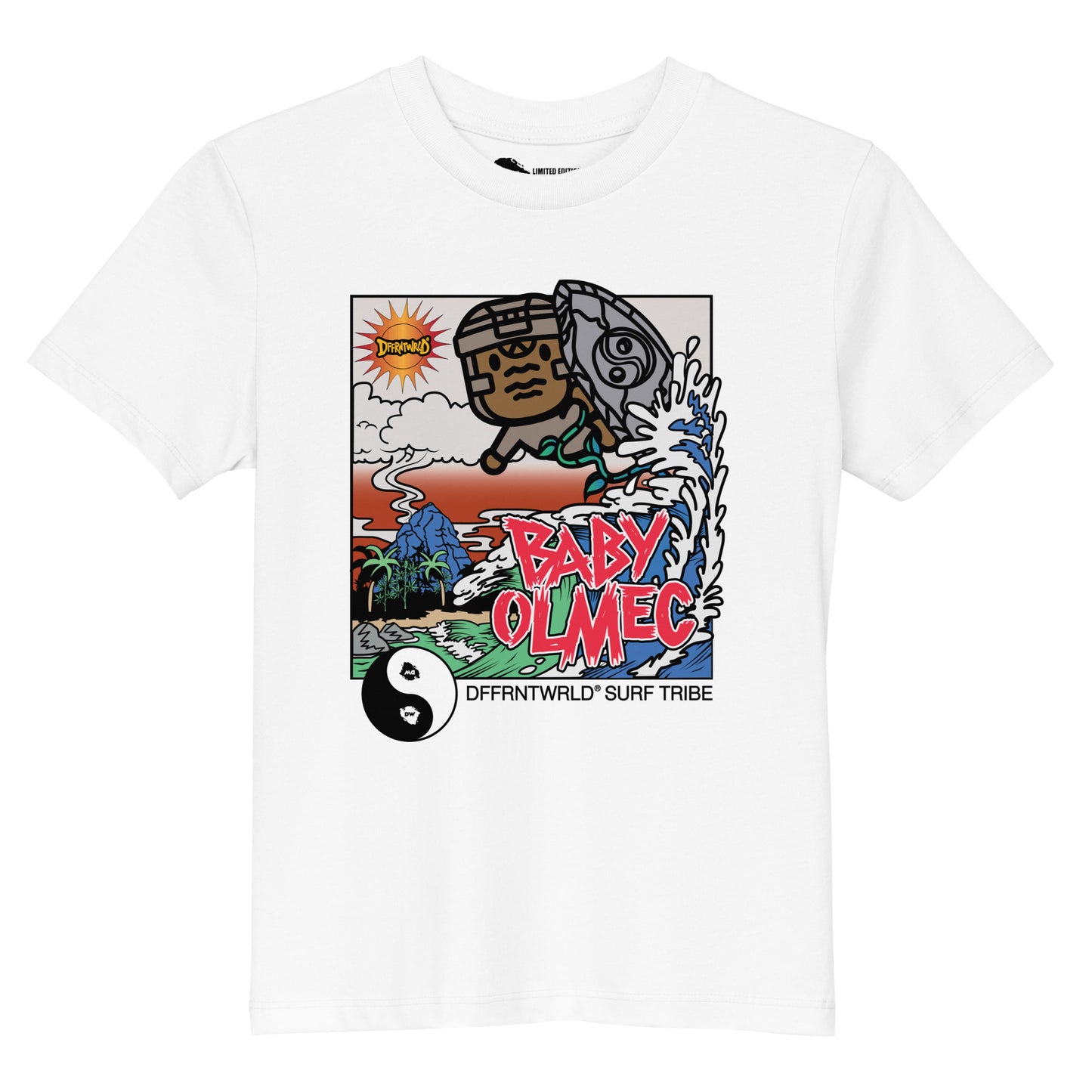 DFFRNTWRLD® Baby Olmec Surf Break - Organic cotton kids t-shirt