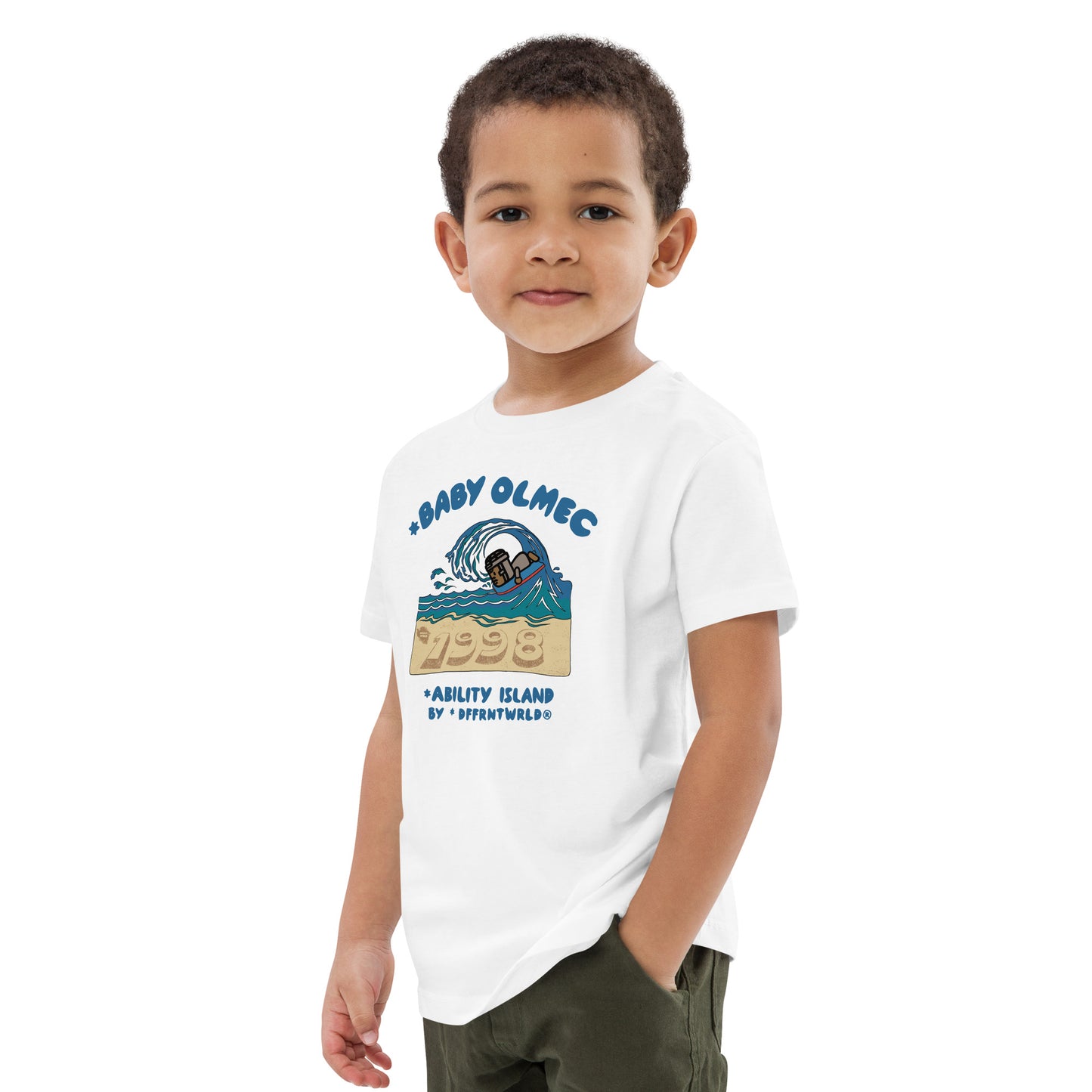 DFFRNTWRLD® Baby Olmec x Ability Island BB - Organic cotton kids t-shirt