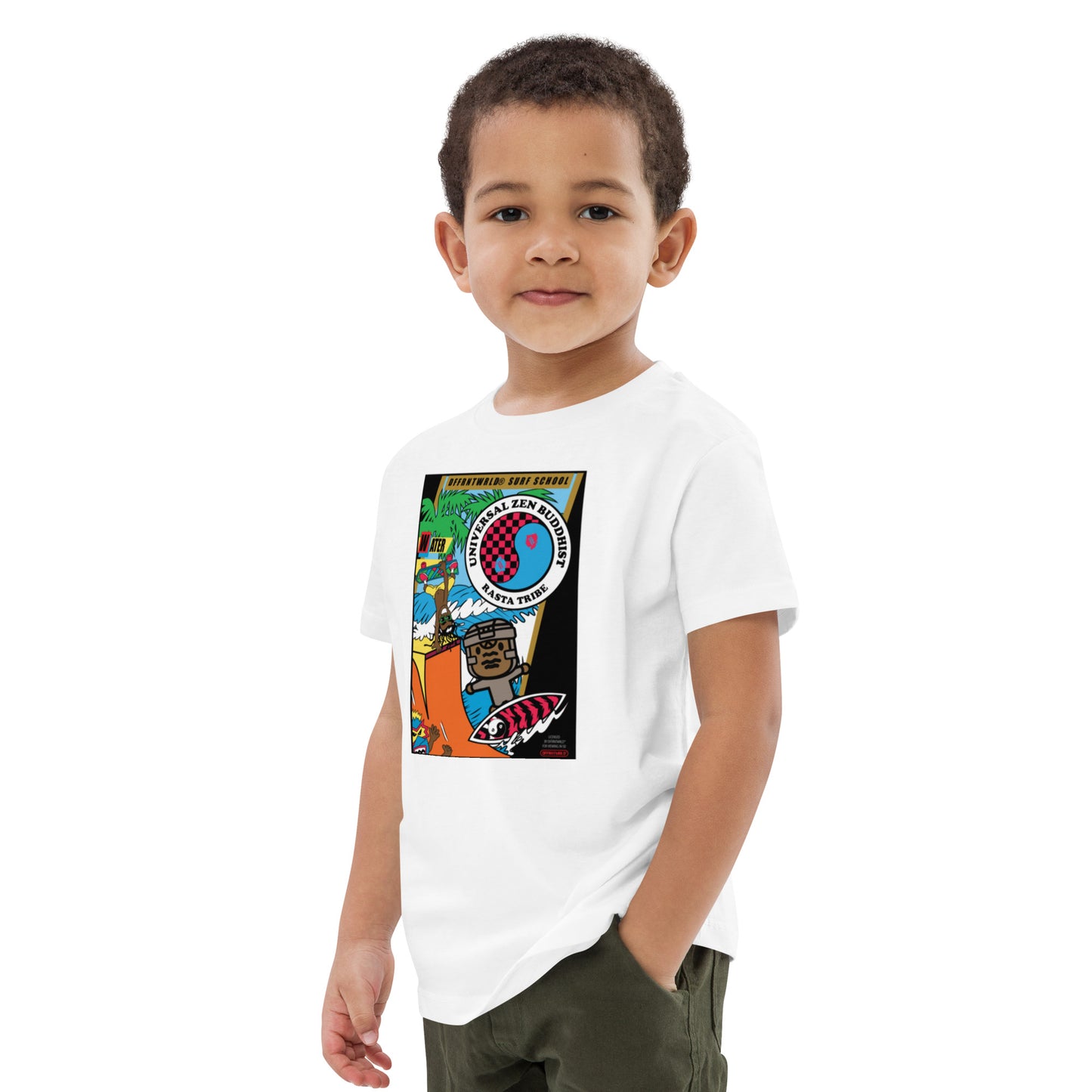 DFFRNTWRLD® Baby Olmec Surf School - Organic cotton kids t-shirt