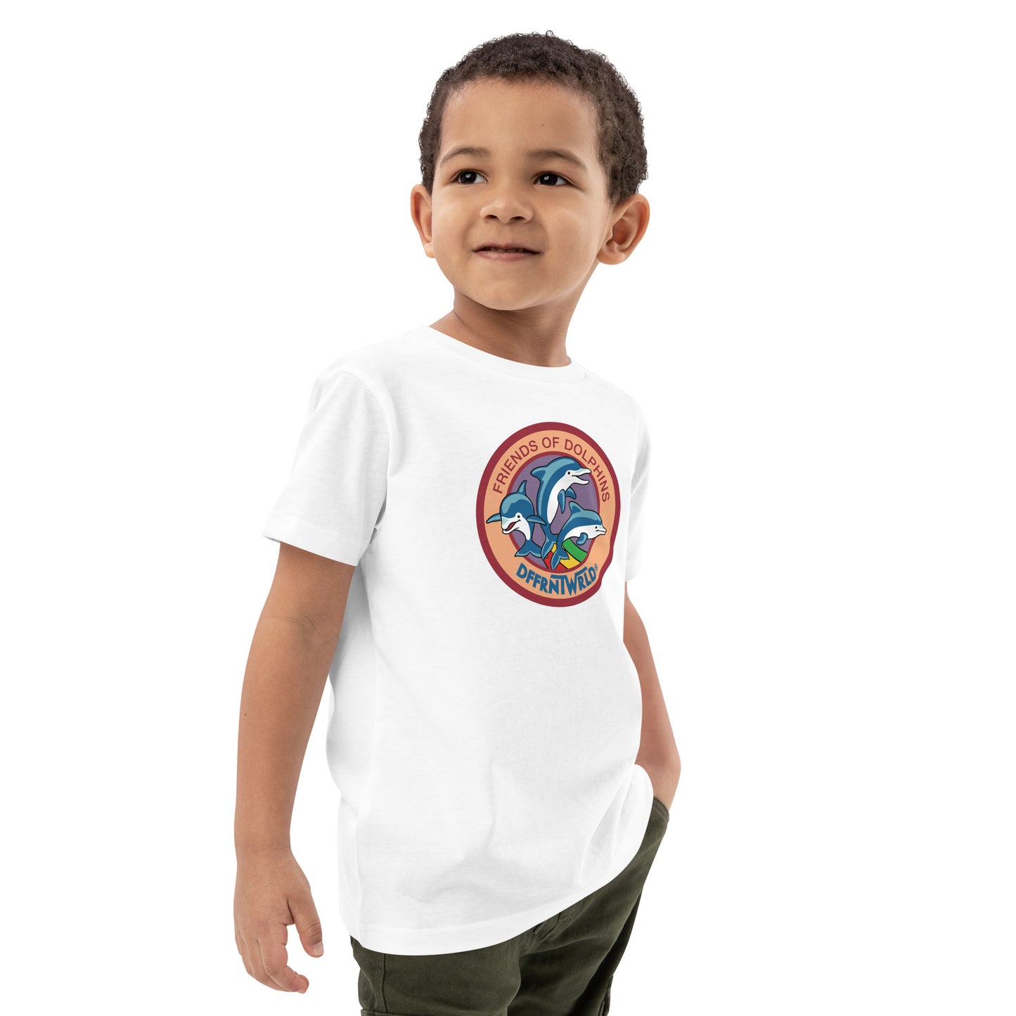 DFFRNTWRLD® Friends w/ Dolphins - Organic cotton kids t-shirt